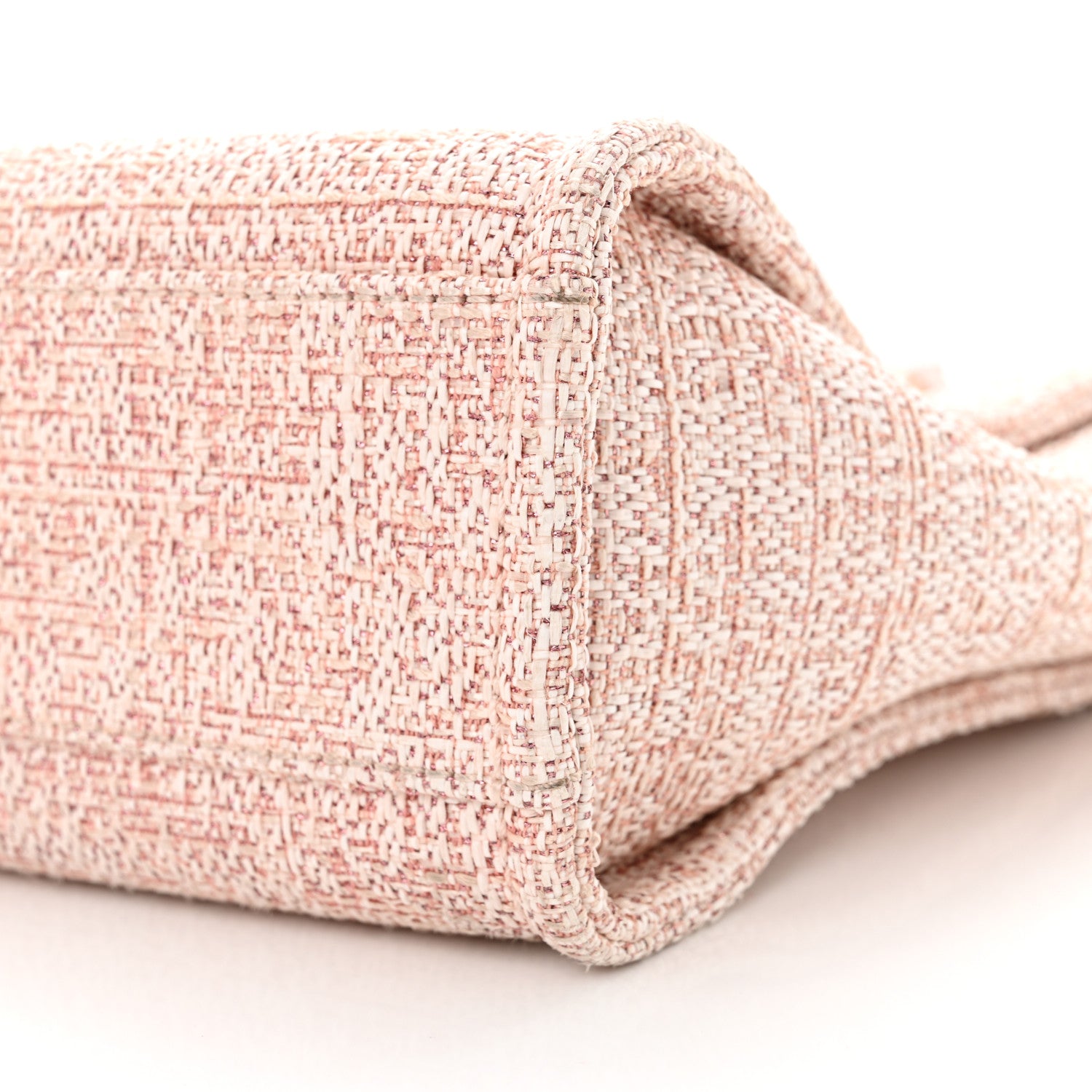 Chanel Mixed Fibers Calfskin Mini Deauville Tote Rose Pink 10 of 11