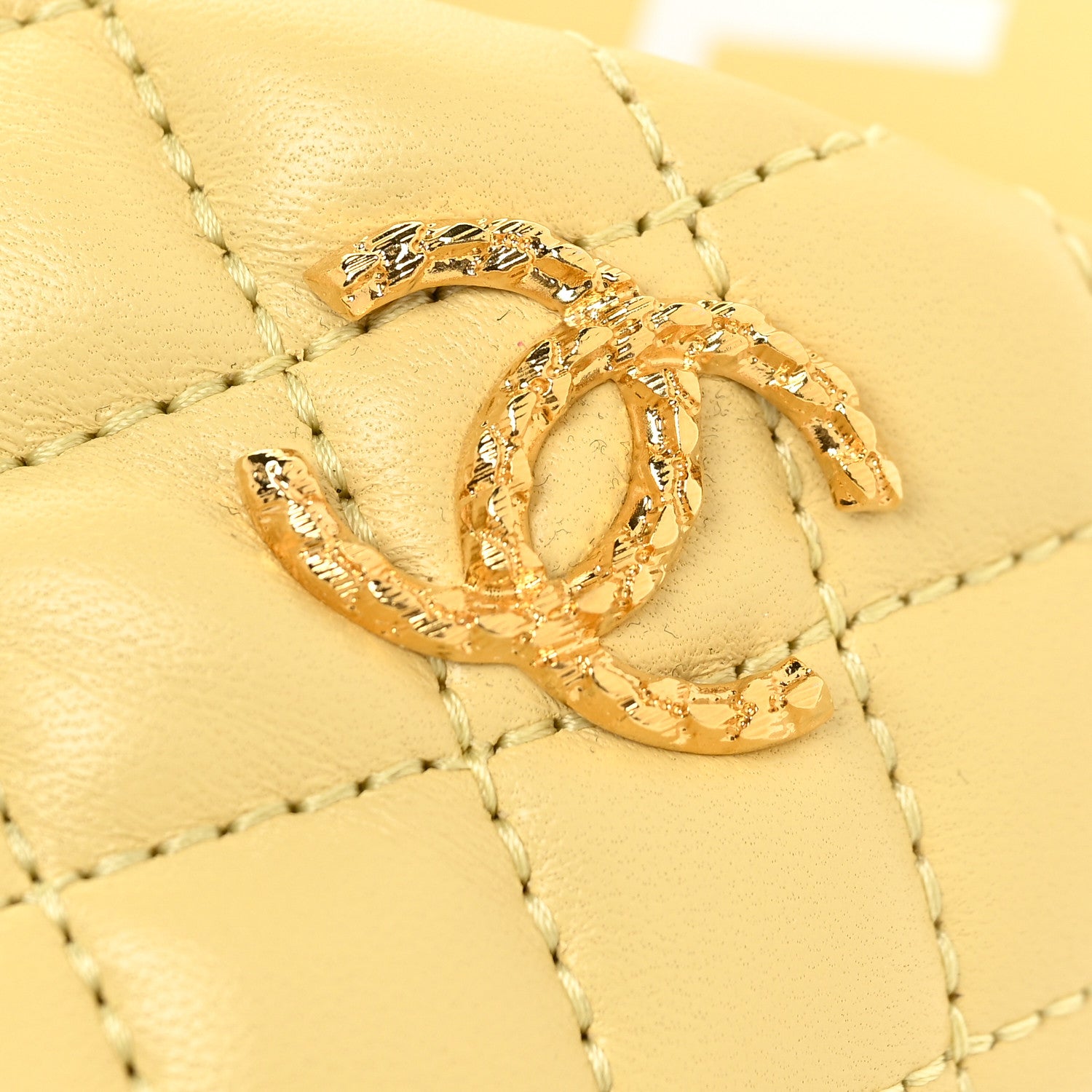 Chanel Lambskin Quilted Textured CC Mules 36 Yellow 11 of 13