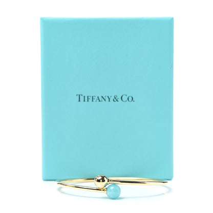 Tiffany 18K Yellow Gold Amazonite 8mm HardWear Ball Bypass Bracelet 5 of 5