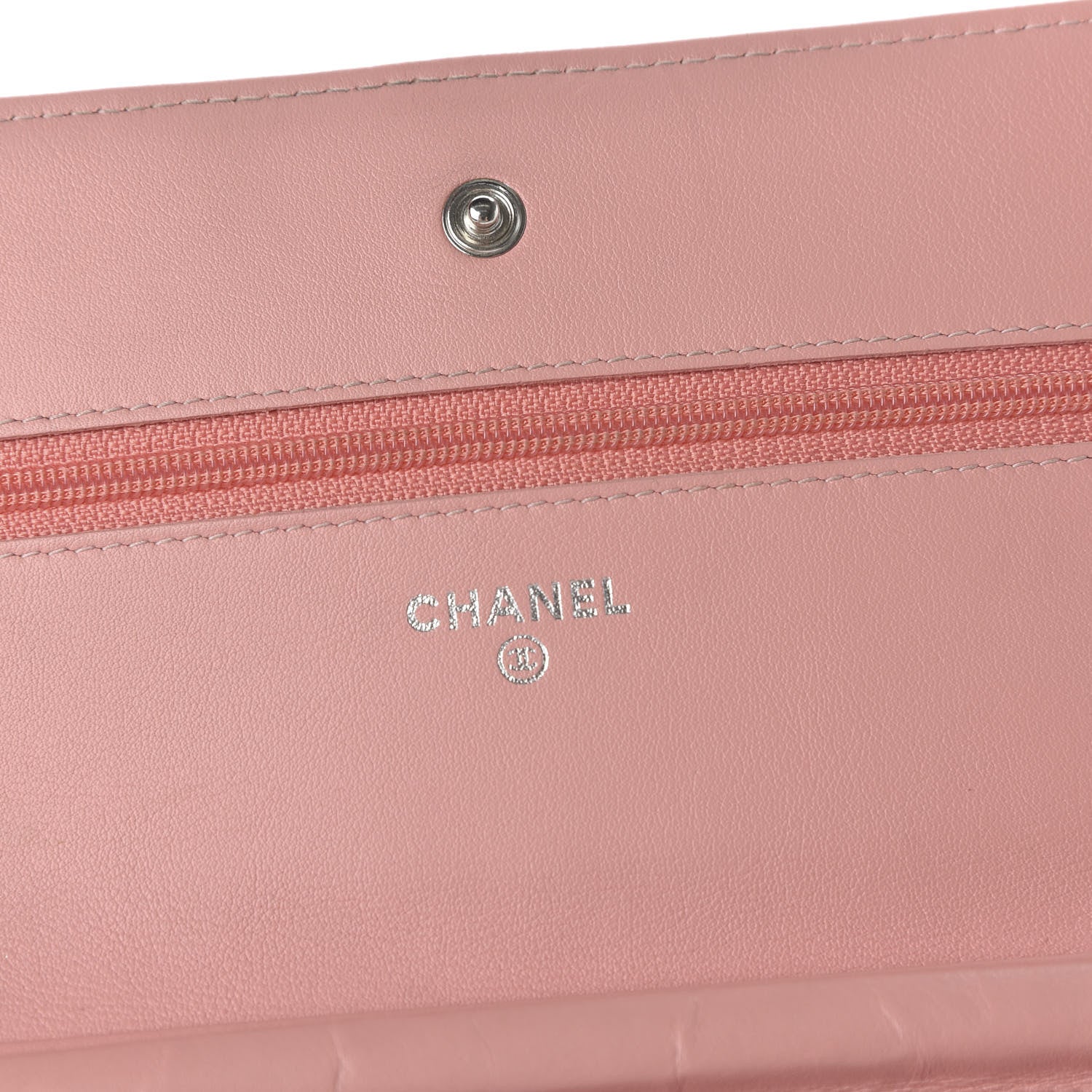 Chanel Patent Quilted Wallet On Chain WOC Light Pink 7 of 11