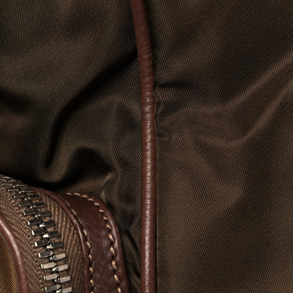Prada Tessuto Nylon Soft Calfskin Shoulder Bag Brown 14 of 16