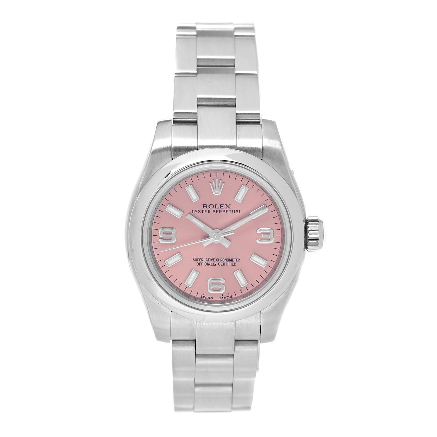 Stainless Steel 26mm Oyster Perpetual Watch Pink 176200