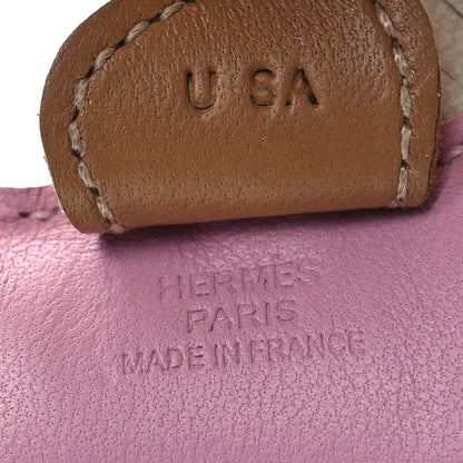 Hermes Milo Lambskin Grigri Rodeo Horse Bag Charm PM Mauve Sylvestre Craie Chai 4 of 4