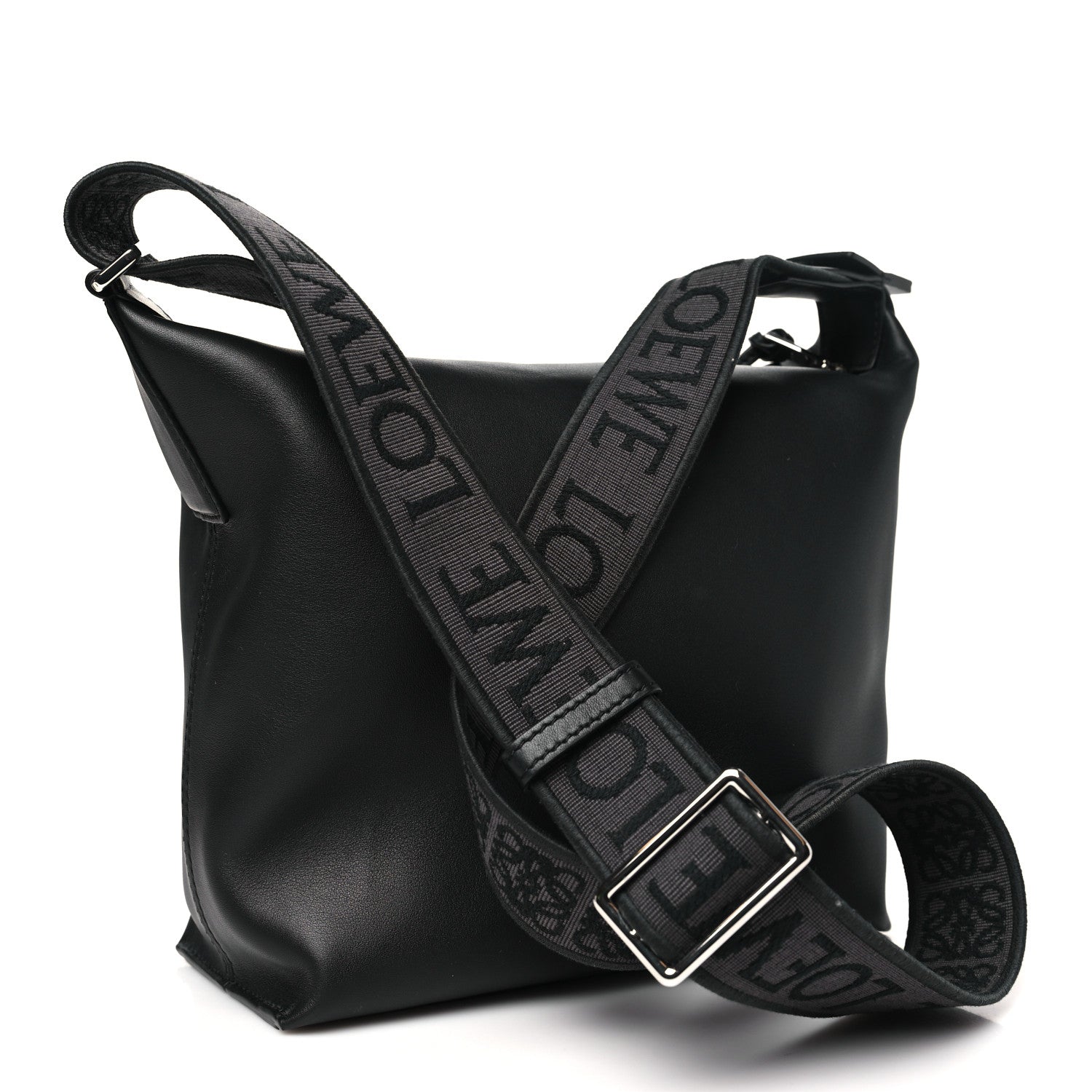 Loewe Supple Smooth Calfskin Jacquard Small Cubi Crossbody Bag Black 3 of 8