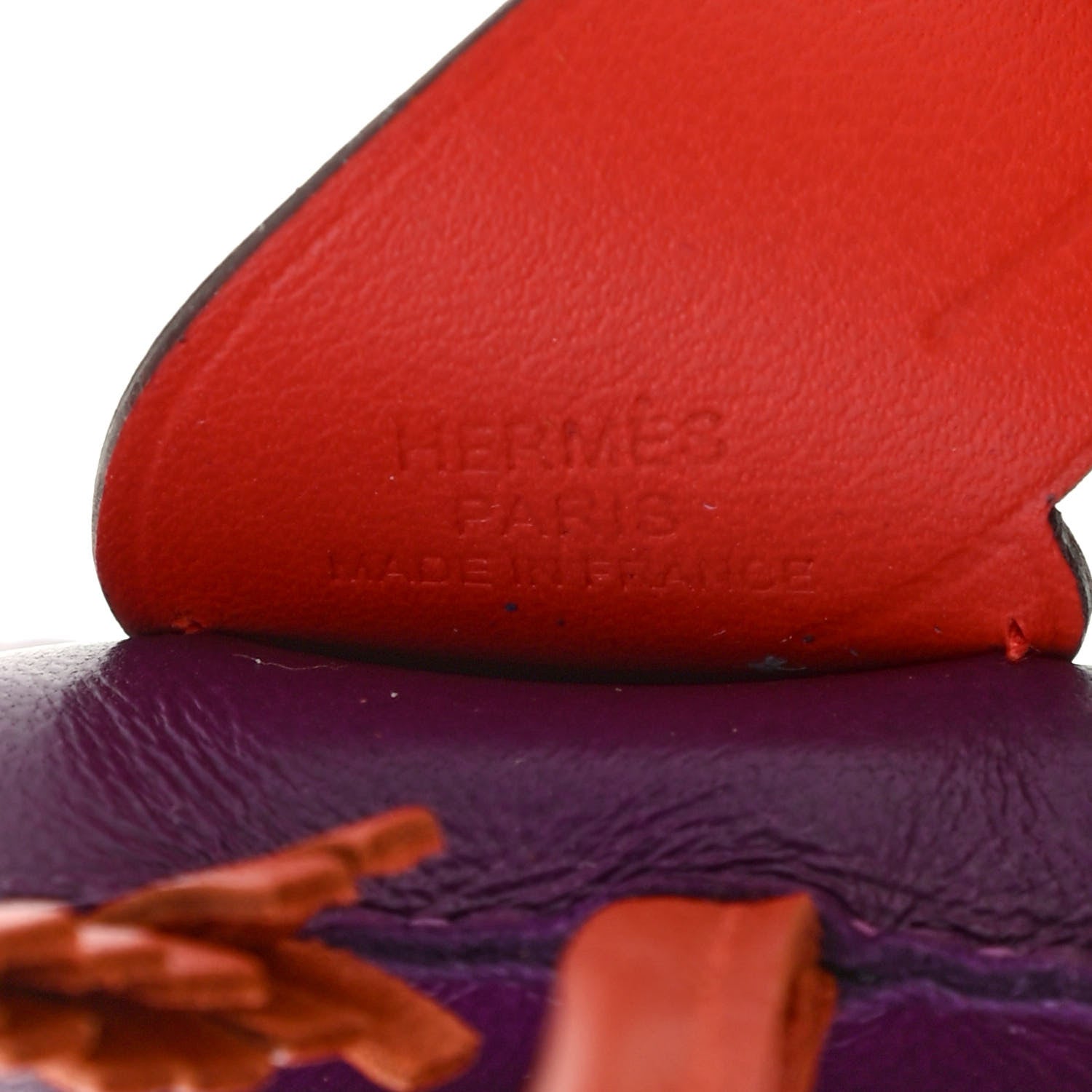 Hermes Milo Lambskin Grigri Rodeo Pegase Horse Bag Charm PM Violet Cornaline Capucine 3 of 4