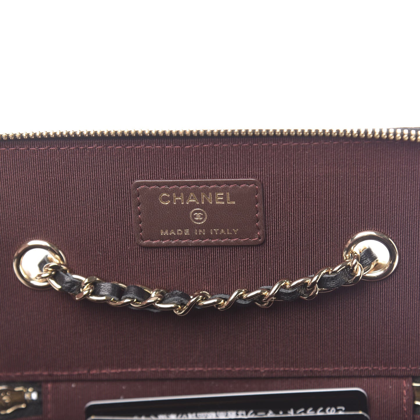 Lambskin Quilted Small Vanity Case With Chain Black