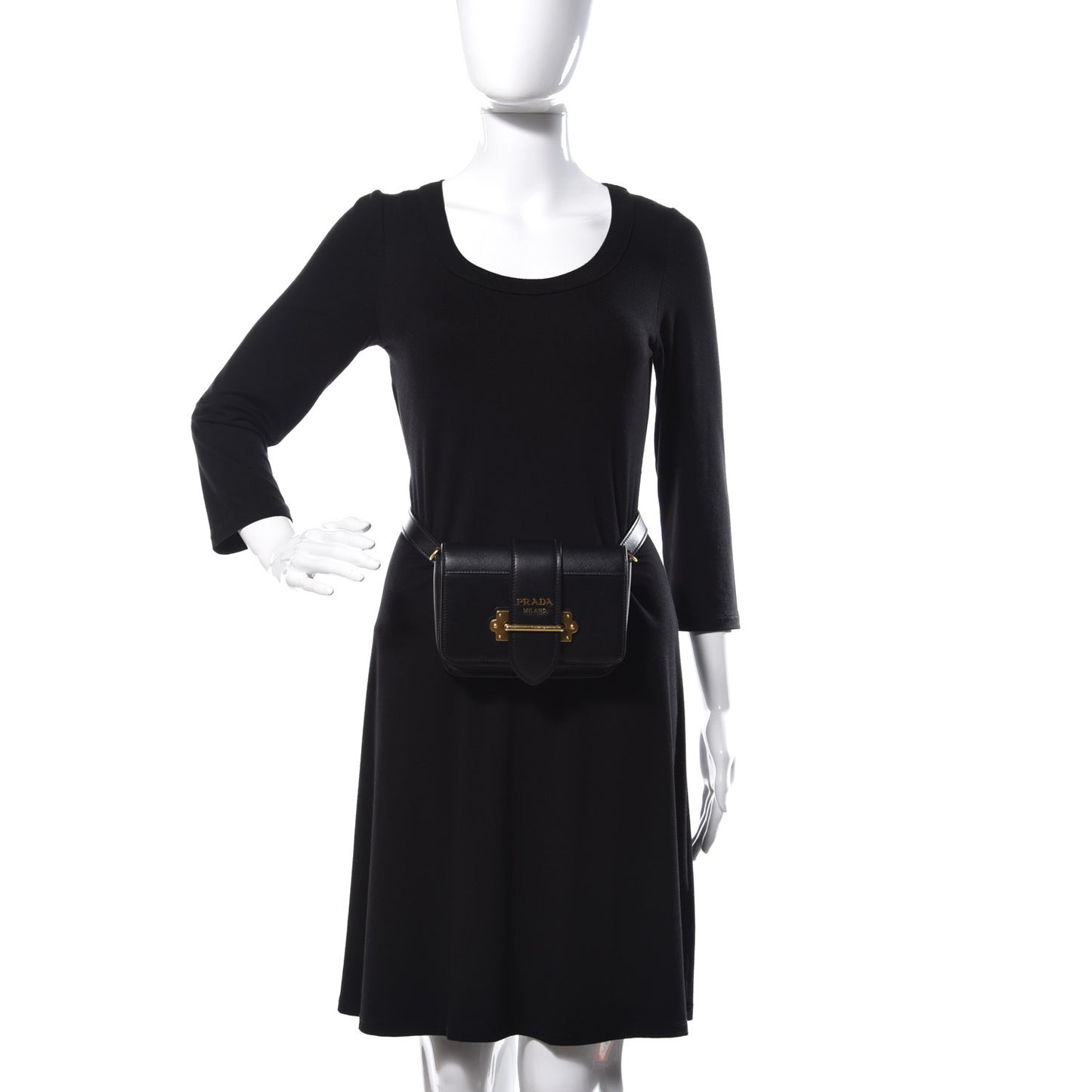 Saffiano City Calf Cahier Belt Bag Black