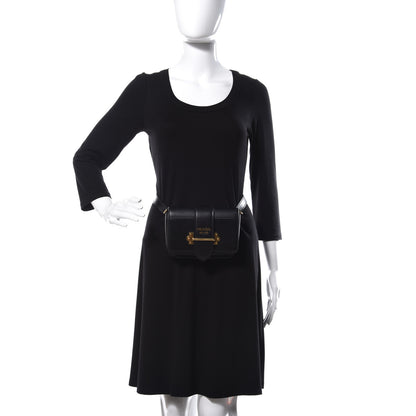 Prada Saffiano City Calf Cahier Belt Bag Black 3 of 12