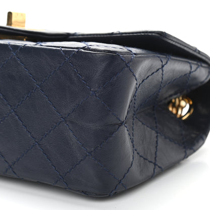 Chanel Aged Calfskin Quilted 2.55 Reissue Mini Flap Navy 10 of 10