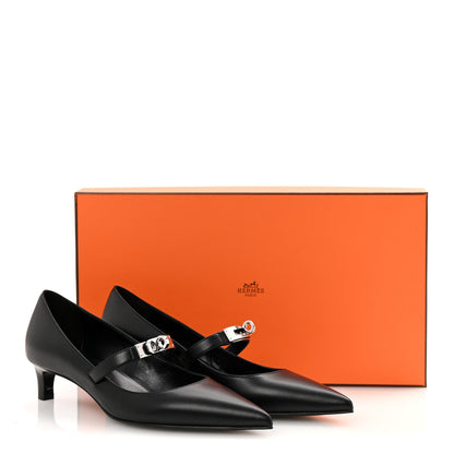 Hermes Calfskin Kiara 40 Pumps 36.5 Black 10 of 10