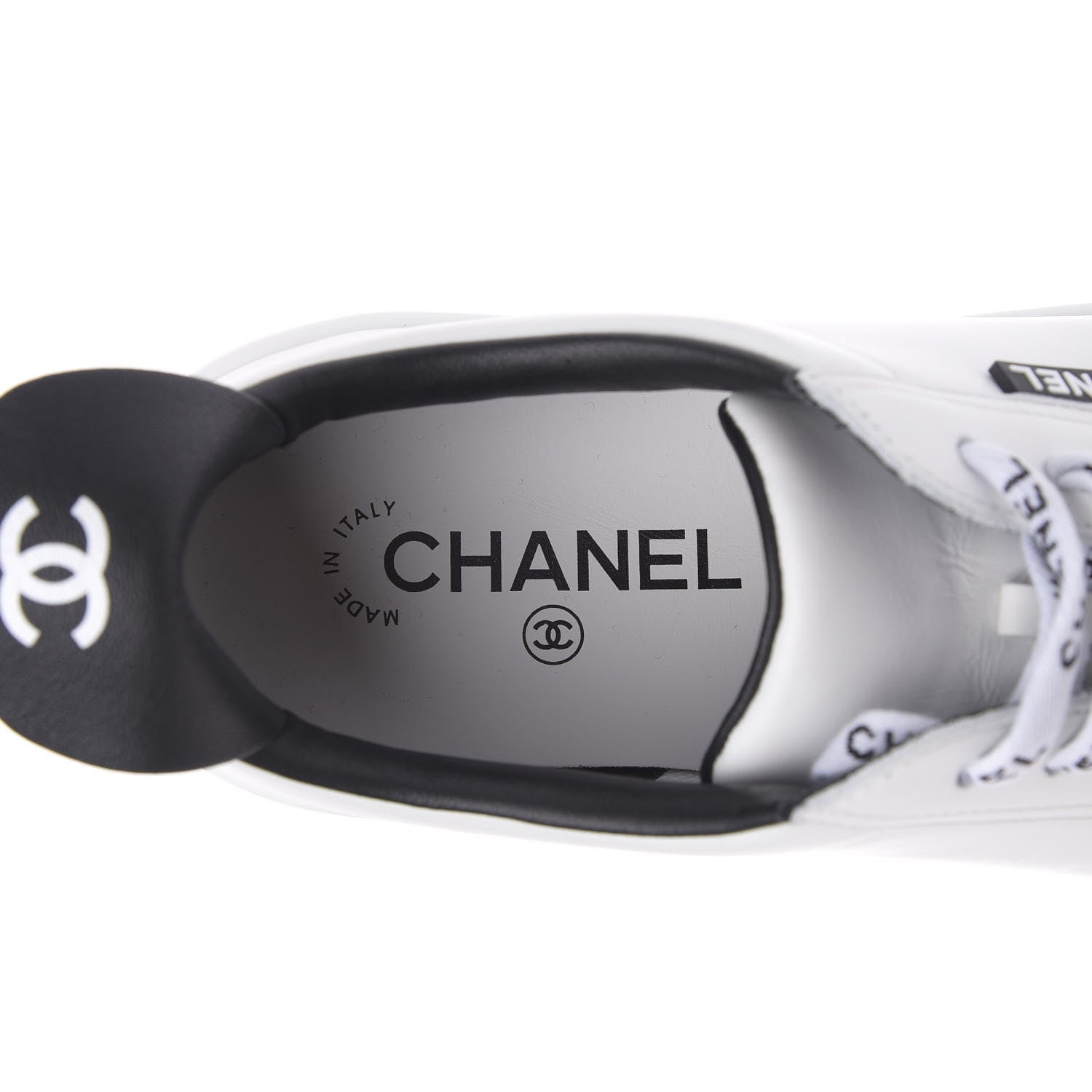 Chanel Calfskin CC Womens Sneakers 38 White 6 of 9