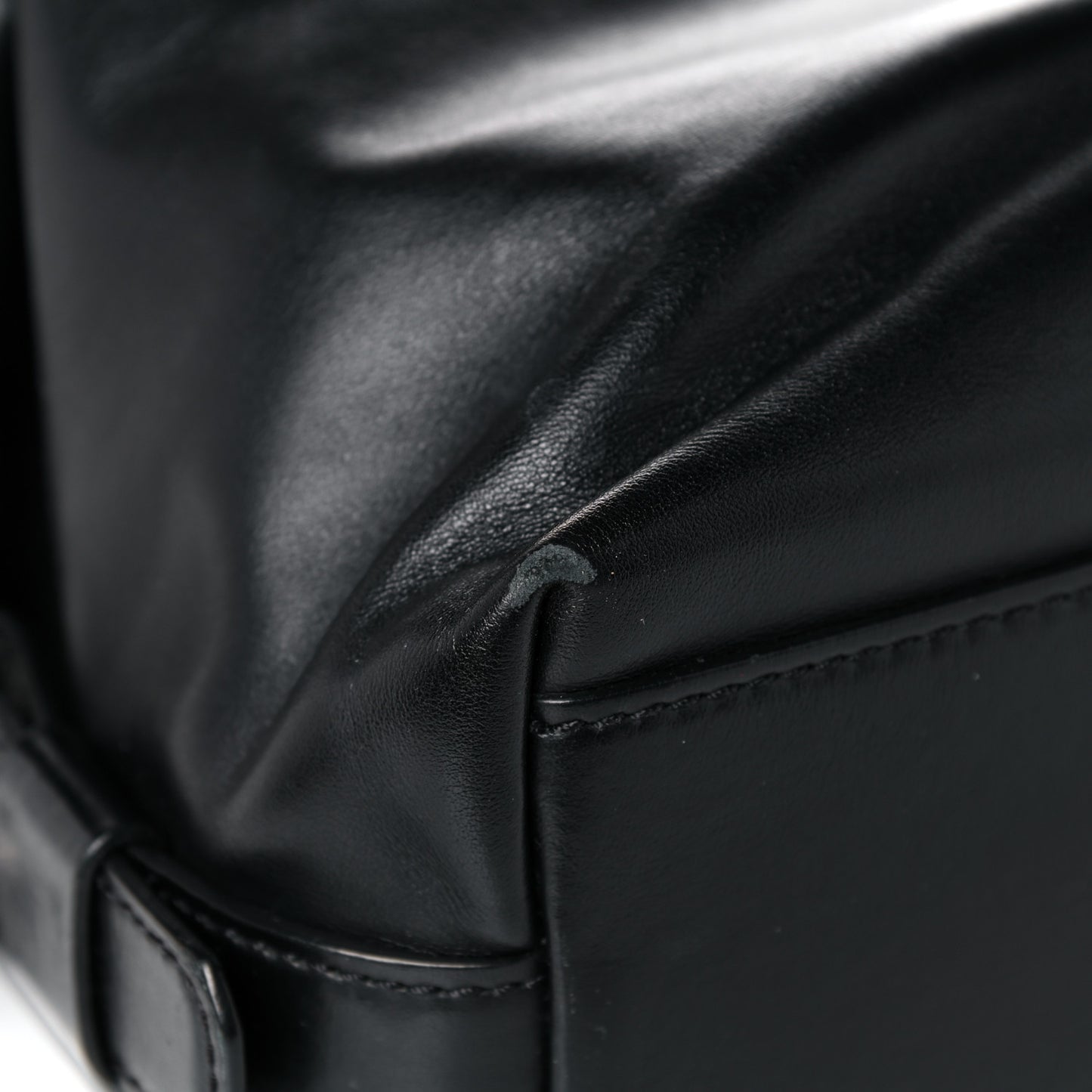 Waxed Calfskin Medium Nightingale Logo Strap Black