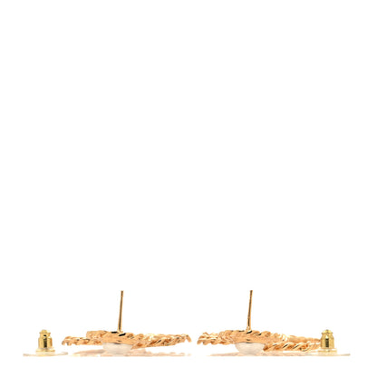 Chanel Metal Pearl CC Chain Drop Earrings Gold 3 of 5