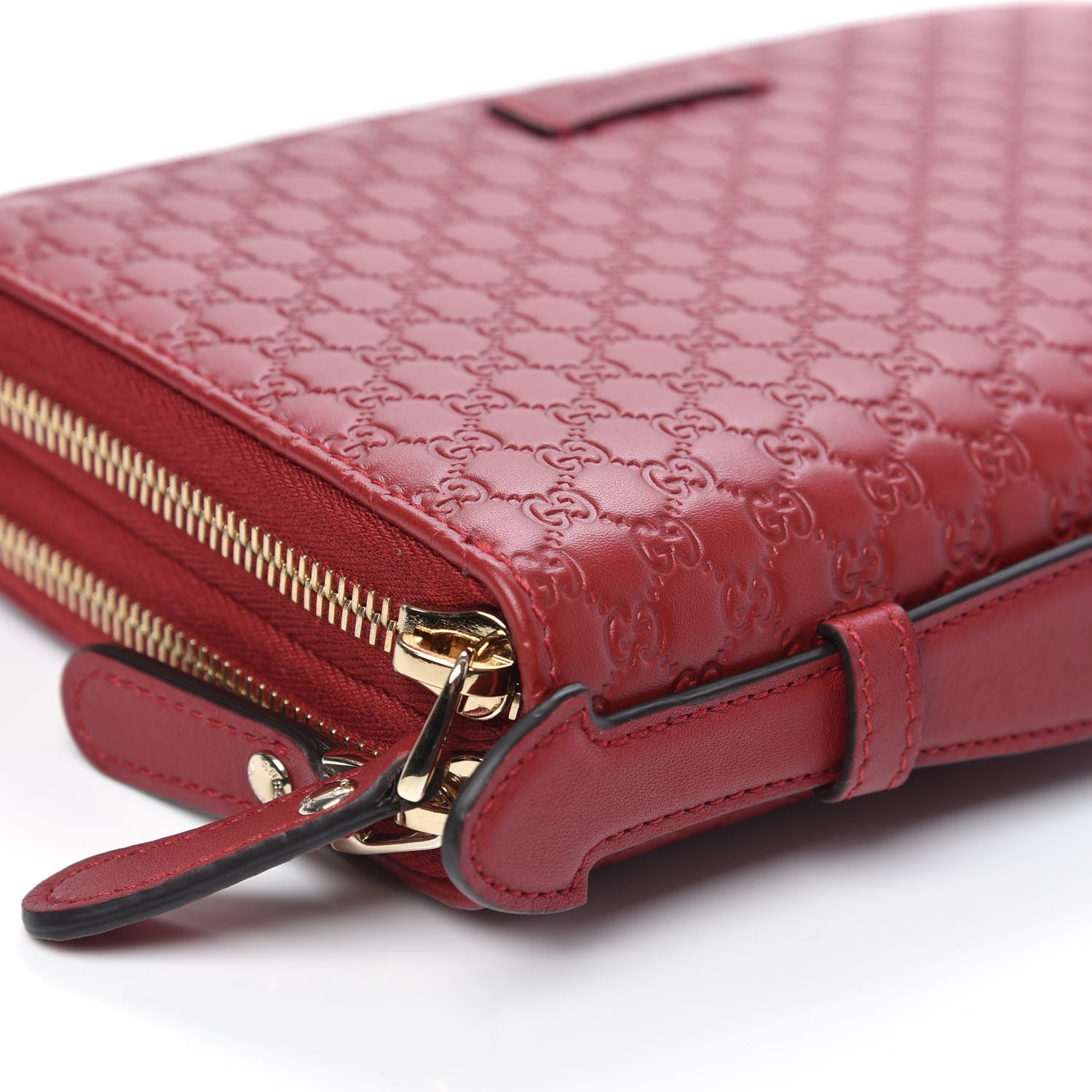 Gucci Microguccissima Zip Around Top Handle Travel Wallet Red 7 of 10