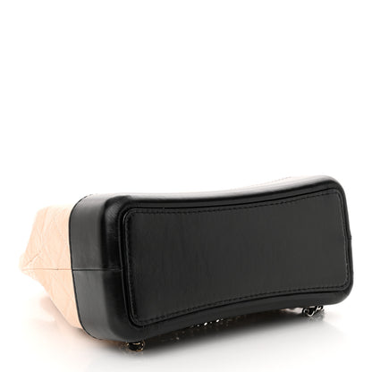 Chanel Aged Calfskin Quilted Gabrielle Backpack Beige Black 4 of 10