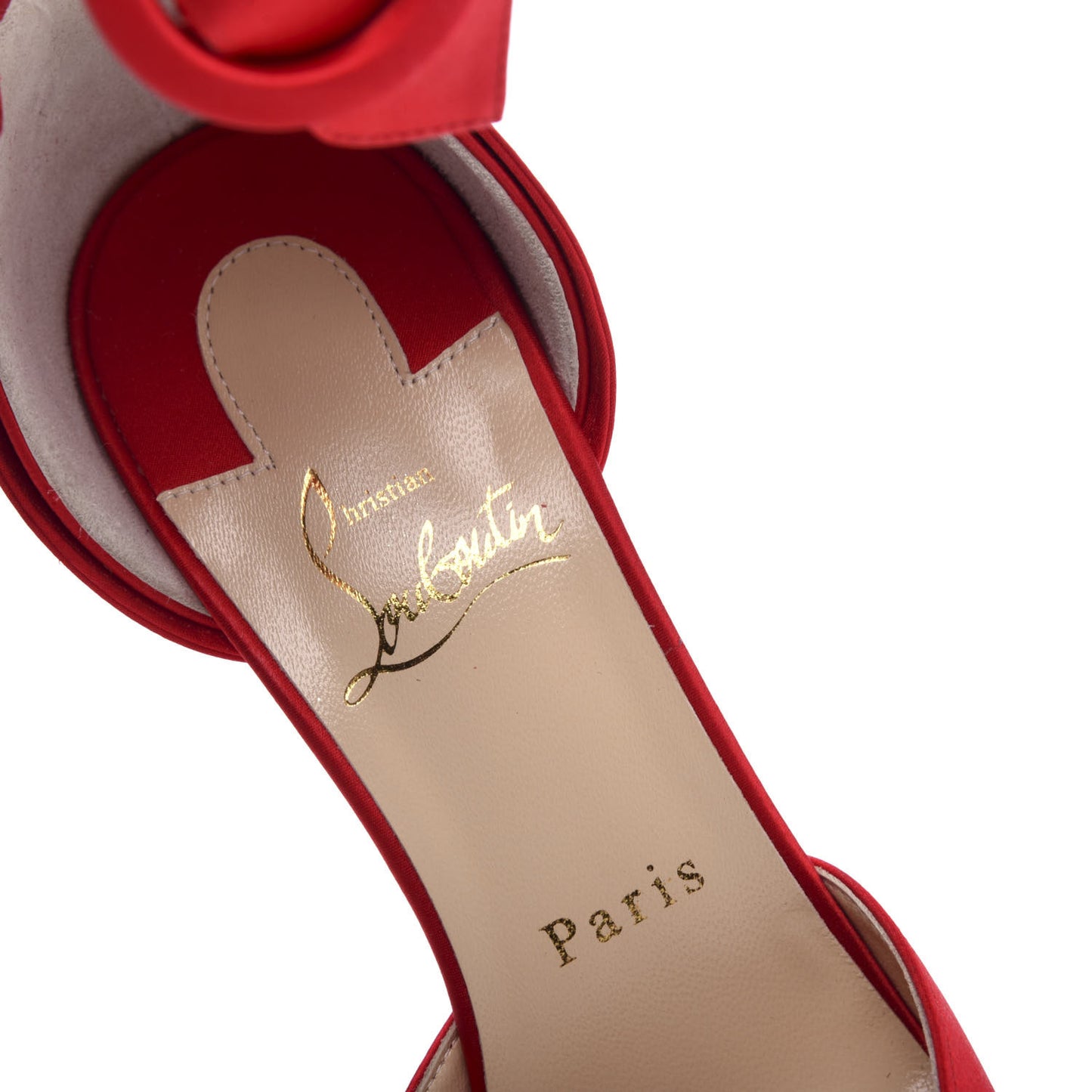 Crepe Satin Raissa 100 Ankle Strap Pumps 37.5 Loubi