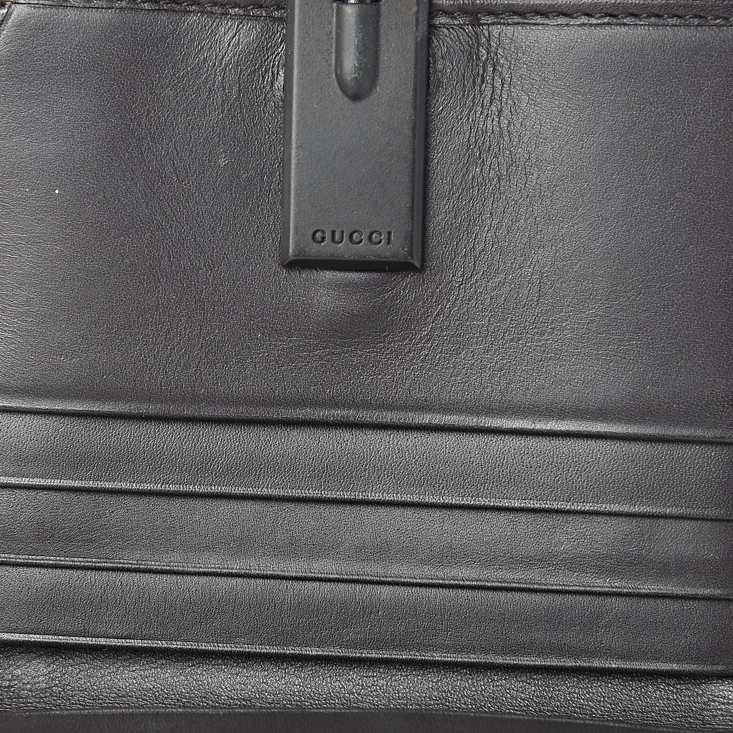 Gucci Monogram Glam French Flap Wallet Black 10 of 12