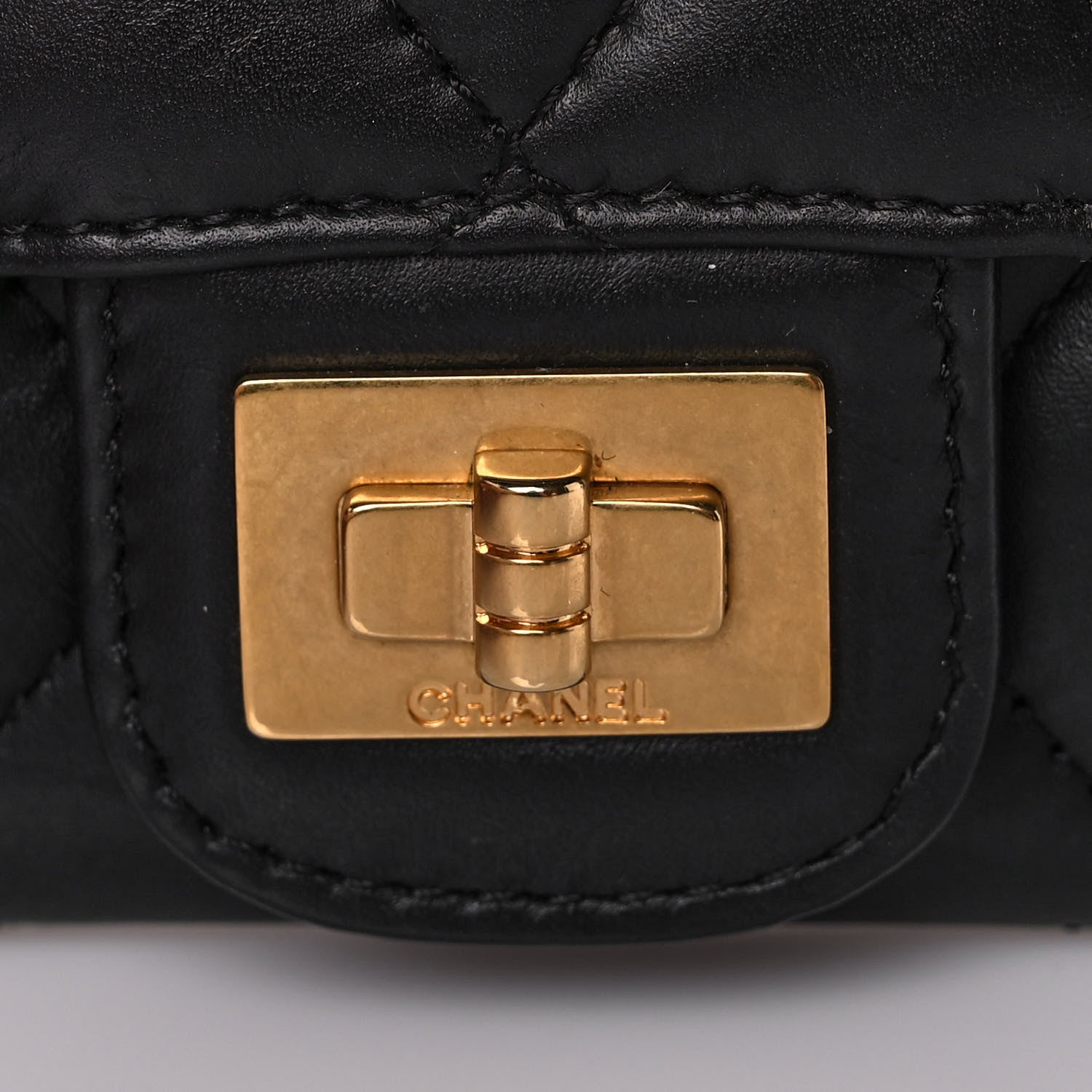 Chanel Aged Calfskin Quilted Reissue Flap Card Holder Black 11 of 15