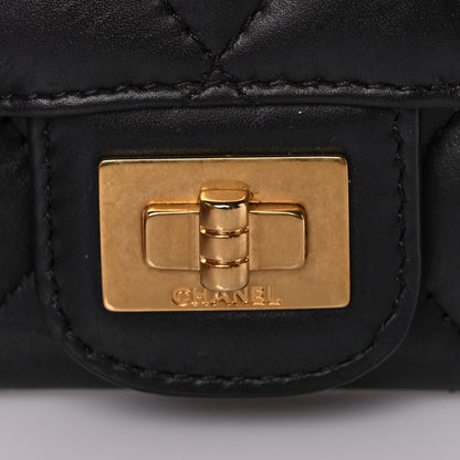 Chanel Aged Calfskin Quilted Reissue Flap Card Holder Black 11 of 15