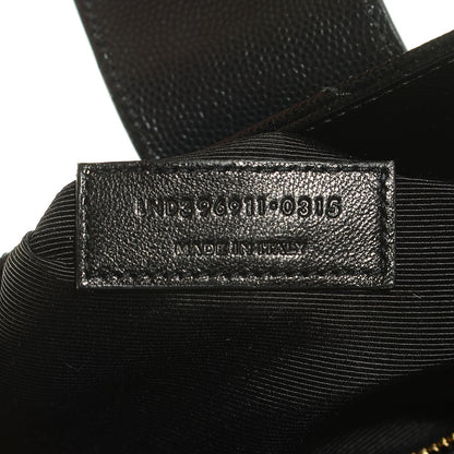Saint Laurent Grain De Poudre Matelasse Chevron Monogram Shopping Bag Black 7 of 8