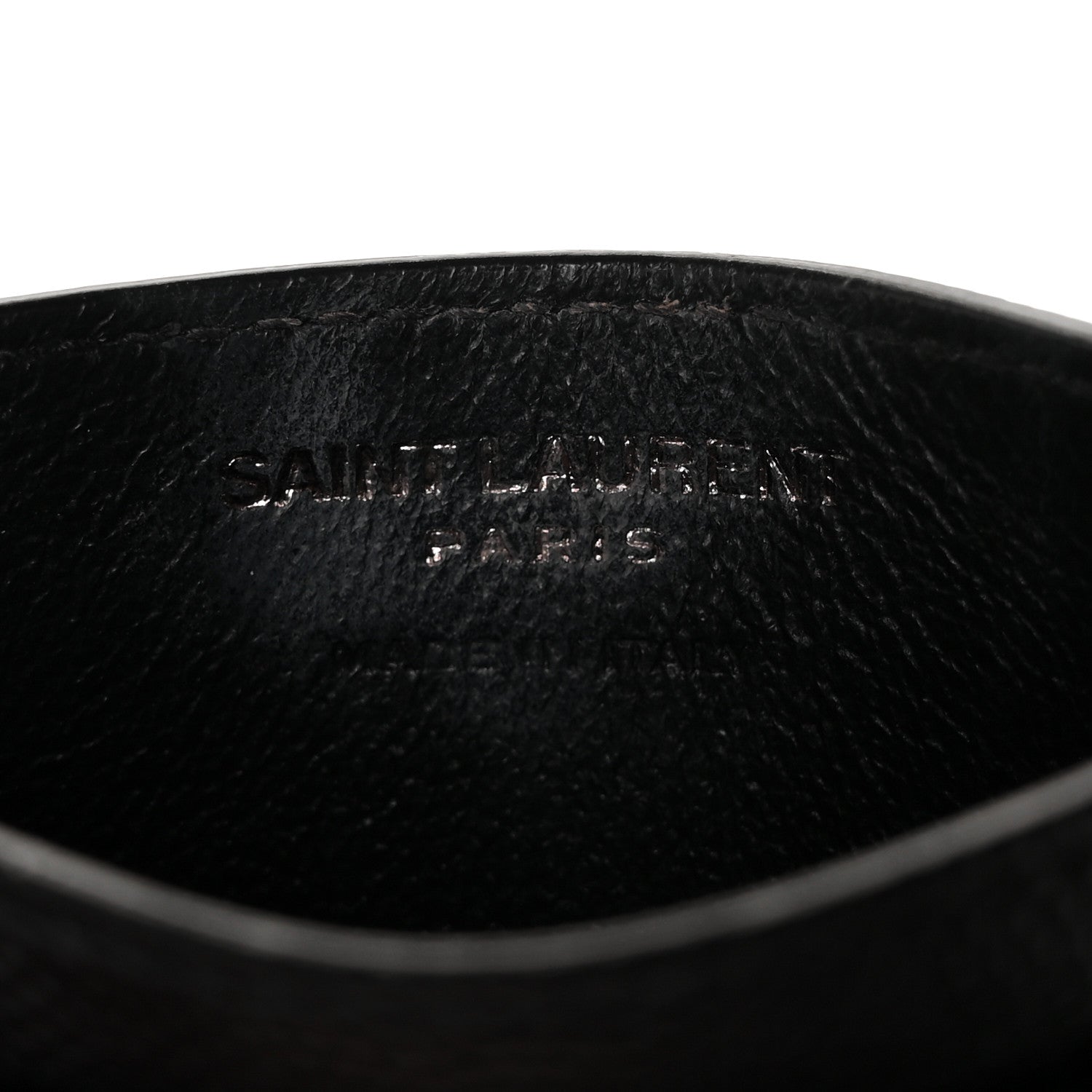 Saint Laurent Grain De Poudre Matelasse Chevron Monogram Credit Card Case Black 6 of 10