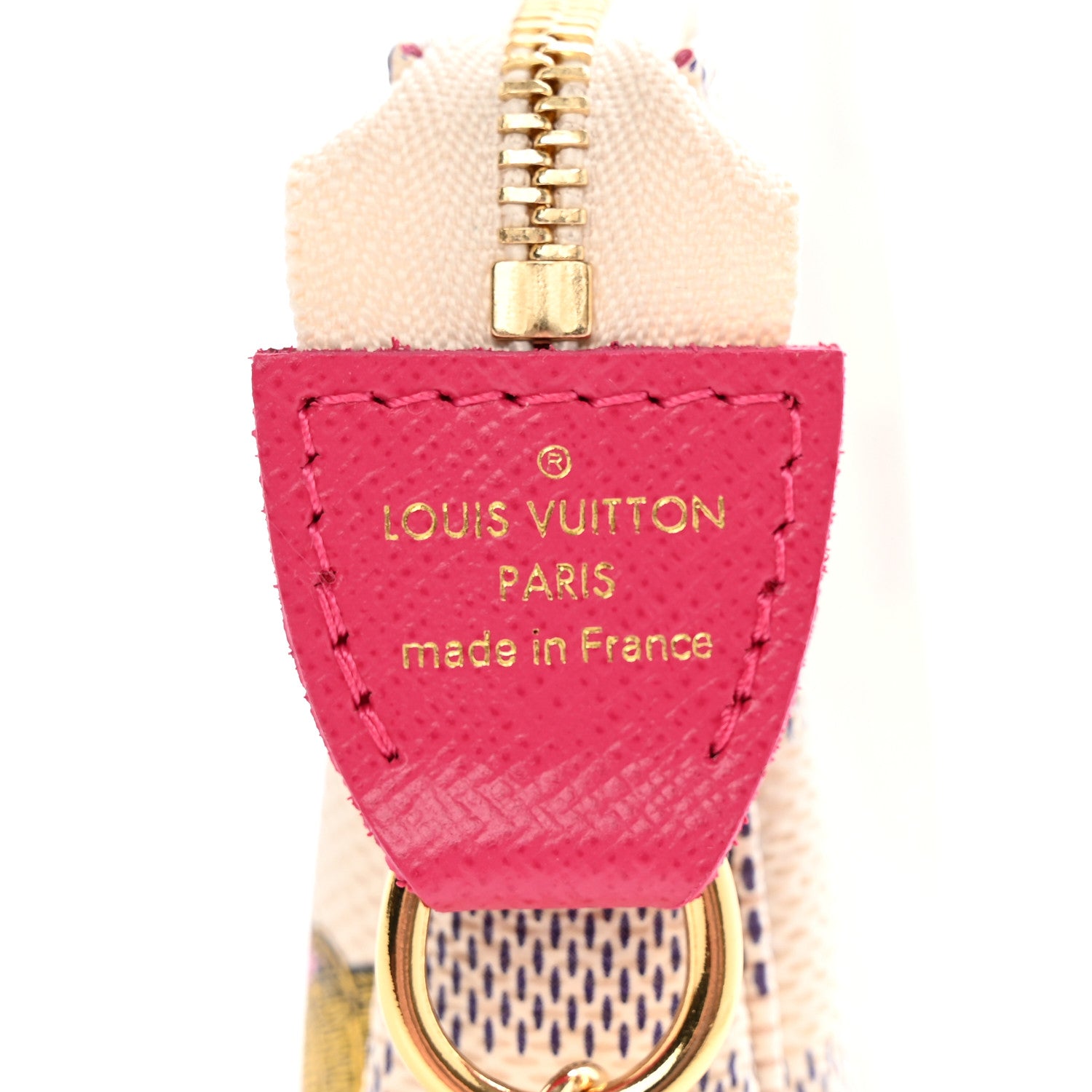 Louis Vuitton Damier Azur 2021 Christmas Animation Hollywood Mini Pochette Accessories Fuchsia 7 of 8