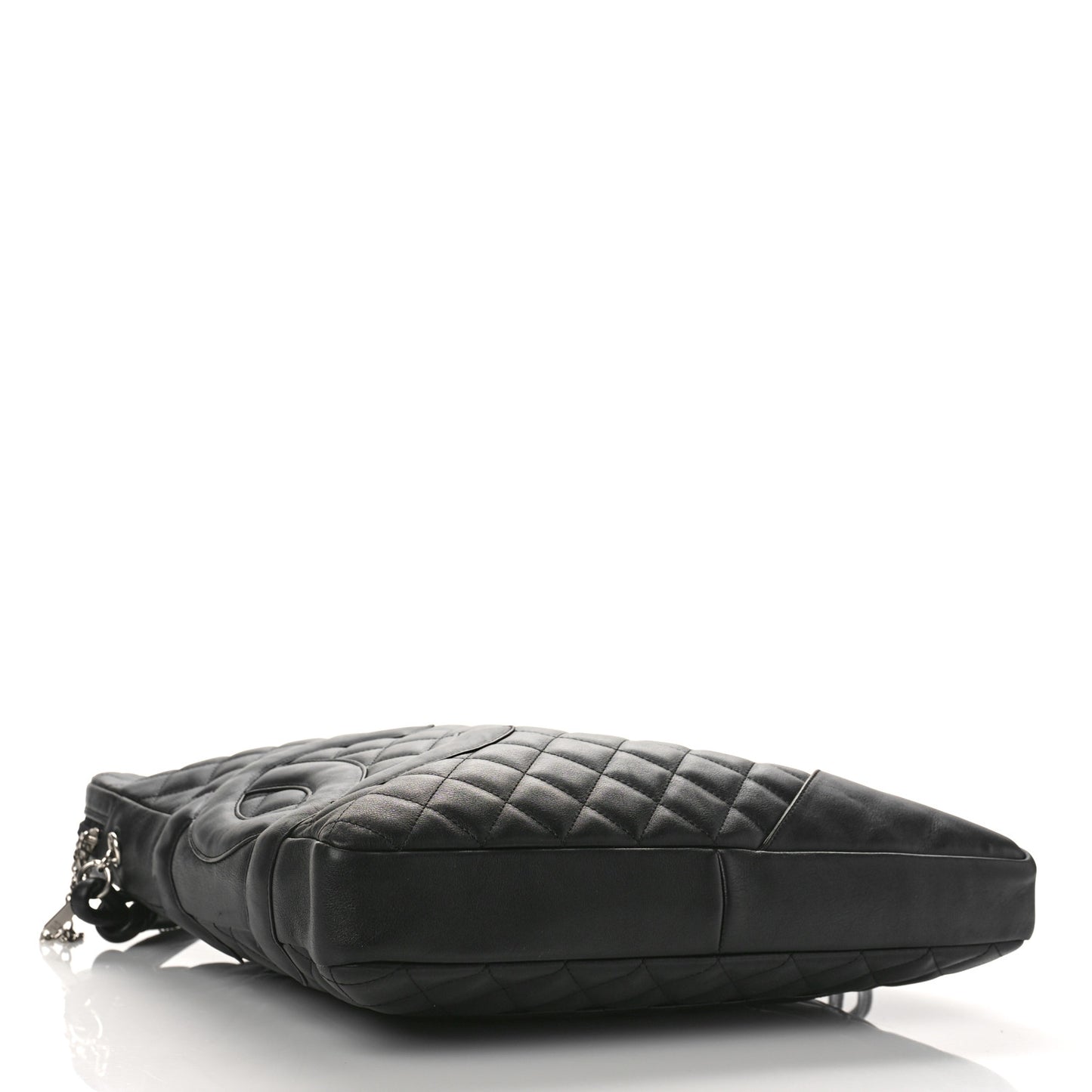 Calfskin Quilted Large Cambon Messenger Black