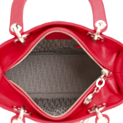 Christian Dior Lambskin Cannage Medium Lady Dior Red 5 of 10
