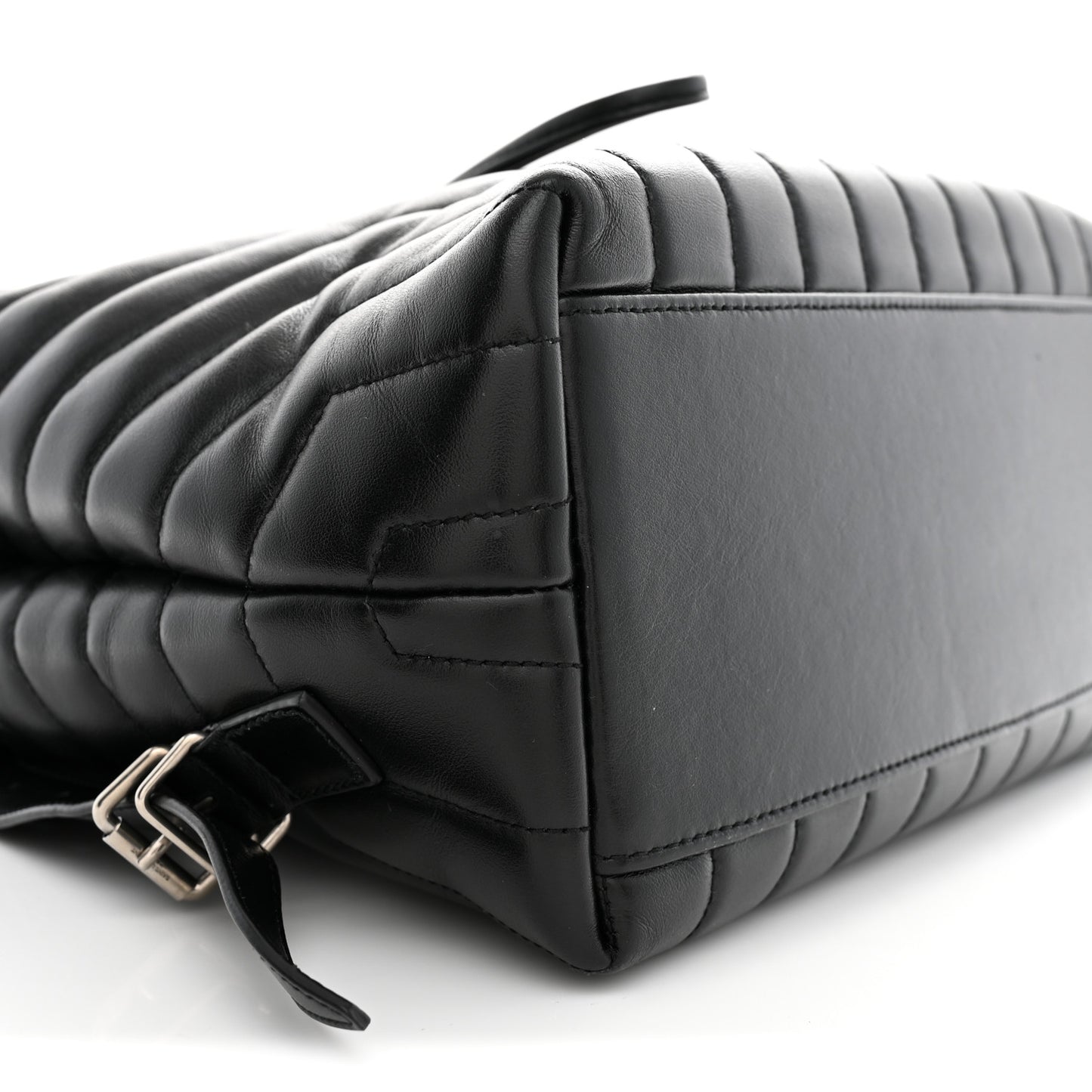 Calfskin Y Quilted Monogram Medium Loulou Backpack Black