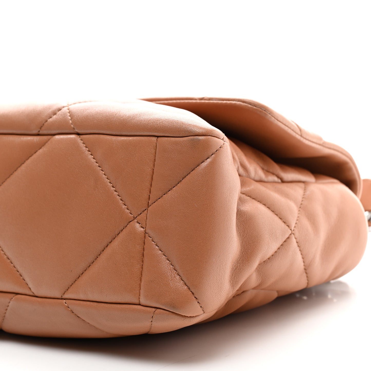 Lambskin Quilted Large Chanel 19 Flap Brown