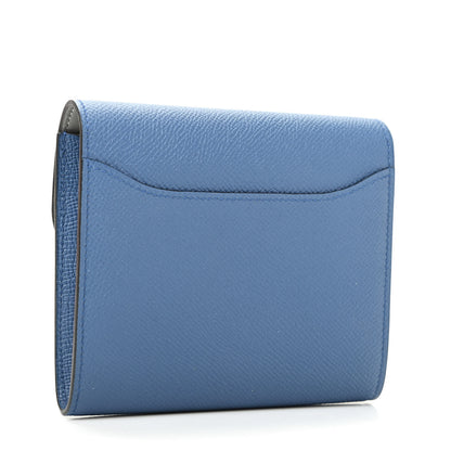 Hermes Epsom Verso Constance Short Wallet Bleu Agate Gris Mouette 2 of 6