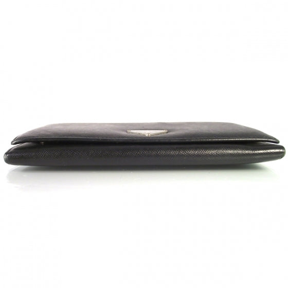 Prada Saffiano Continental Wallet Black 3 of 9