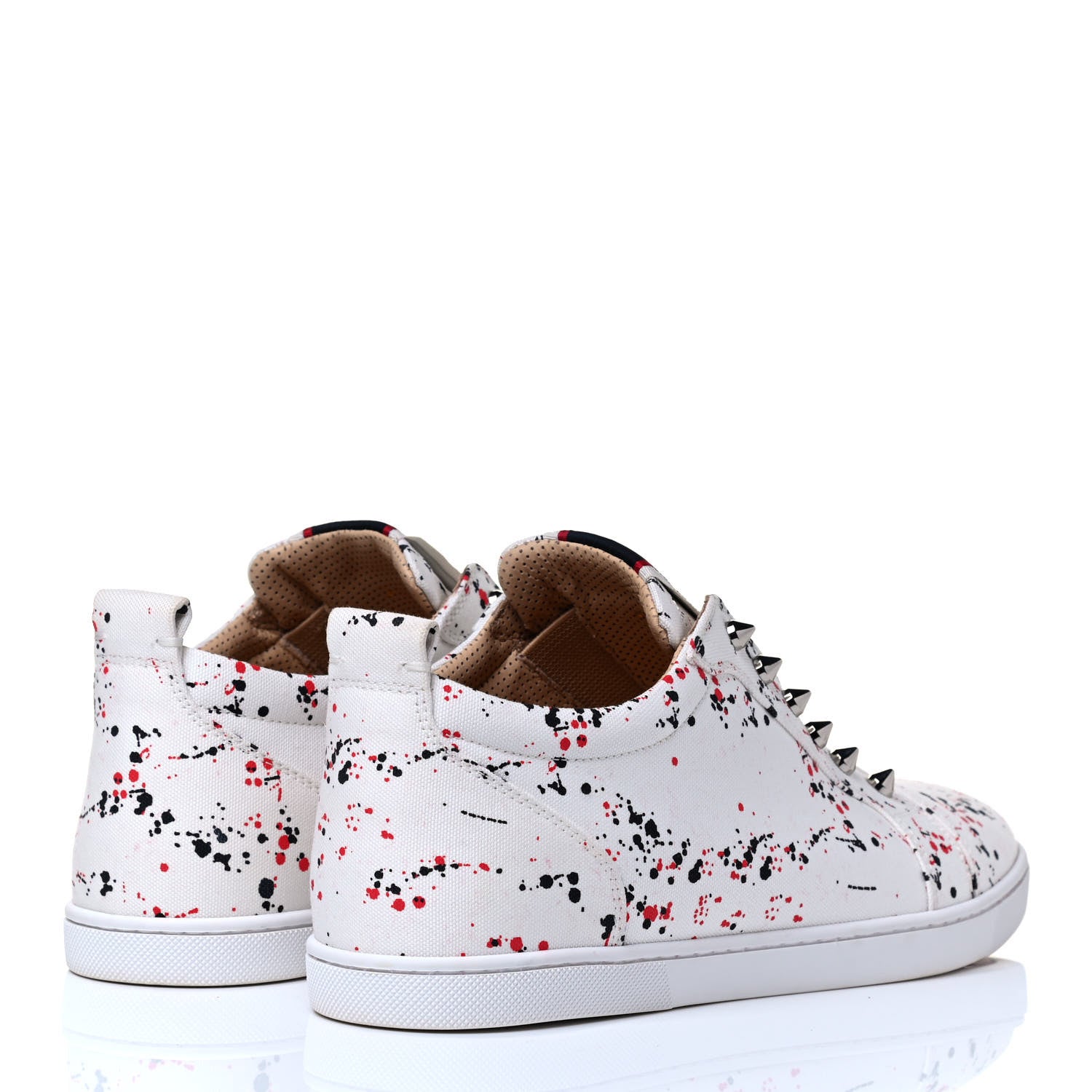 Christian Louboutin Toile Splash Mens F.A.V Fique A Vontade Flat Sneakers 41.5 White 5 of 8