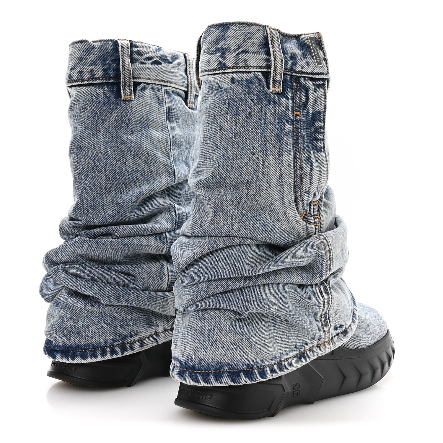 Givenchy Boyfriend Denim Shark Lock Biker Ankle Boots 40 Medium Blue 5 of 8