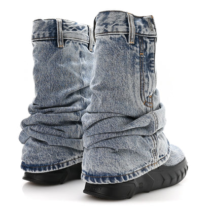 Givenchy Boyfriend Denim Shark Lock Biker Ankle Boots 40 Medium Blue 5 of 8