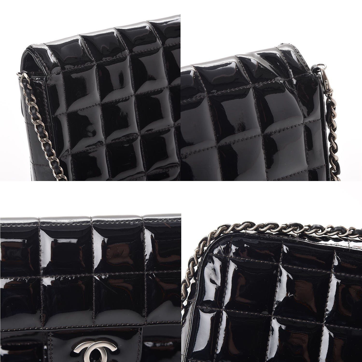 Chanel Patent East West Chocolate Bar Flap Black 7 of 12