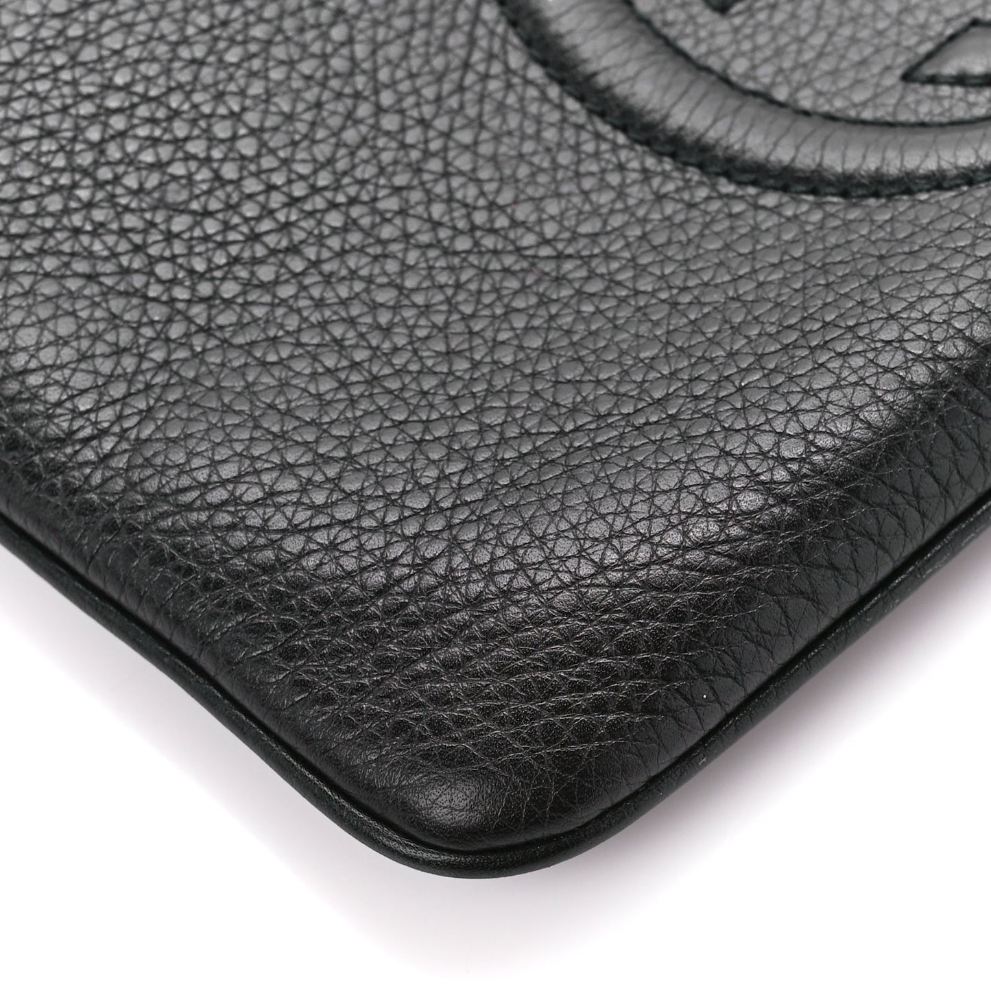 Pebbled Calfskin Soho Wristlet Black
