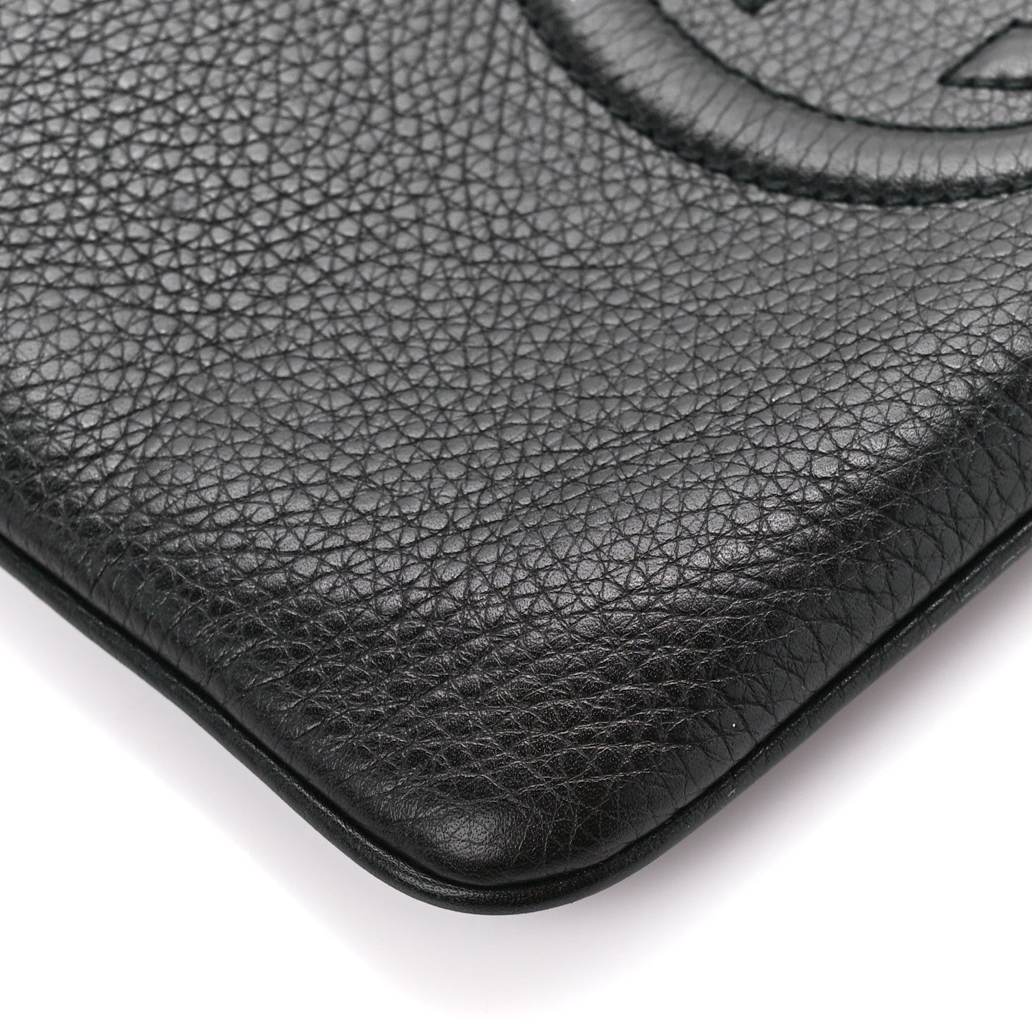 Gucci Pebbled Calfskin Soho Wristlet Black 10 of 11