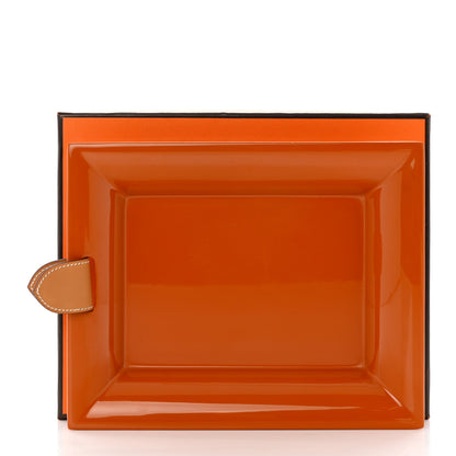 Hermes Lacquered Wood Chamonix Chakor PM Change Tray Orange 6 of 6