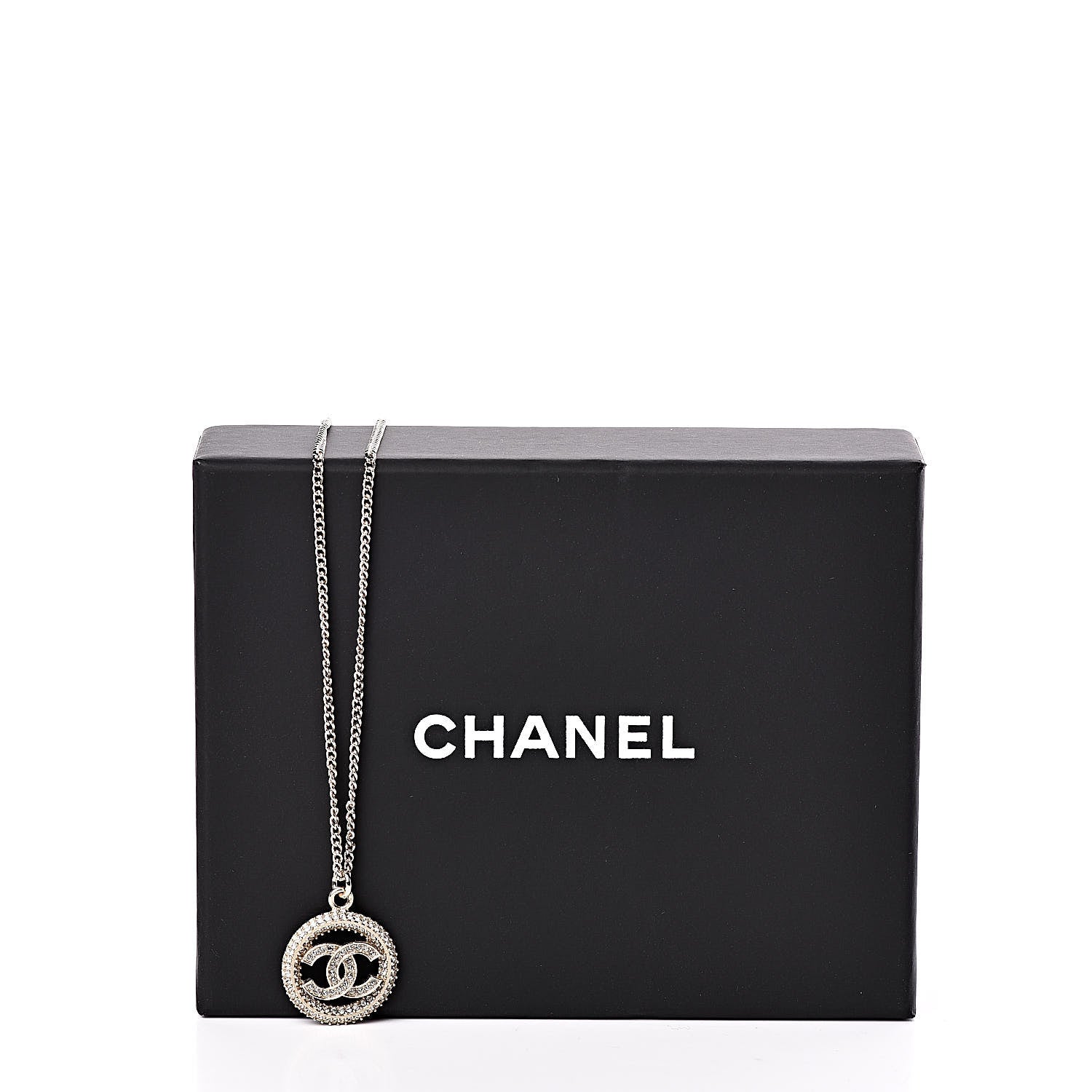 Chanel Crystal CC Medallion Pendant Necklace Gold 6 of 6