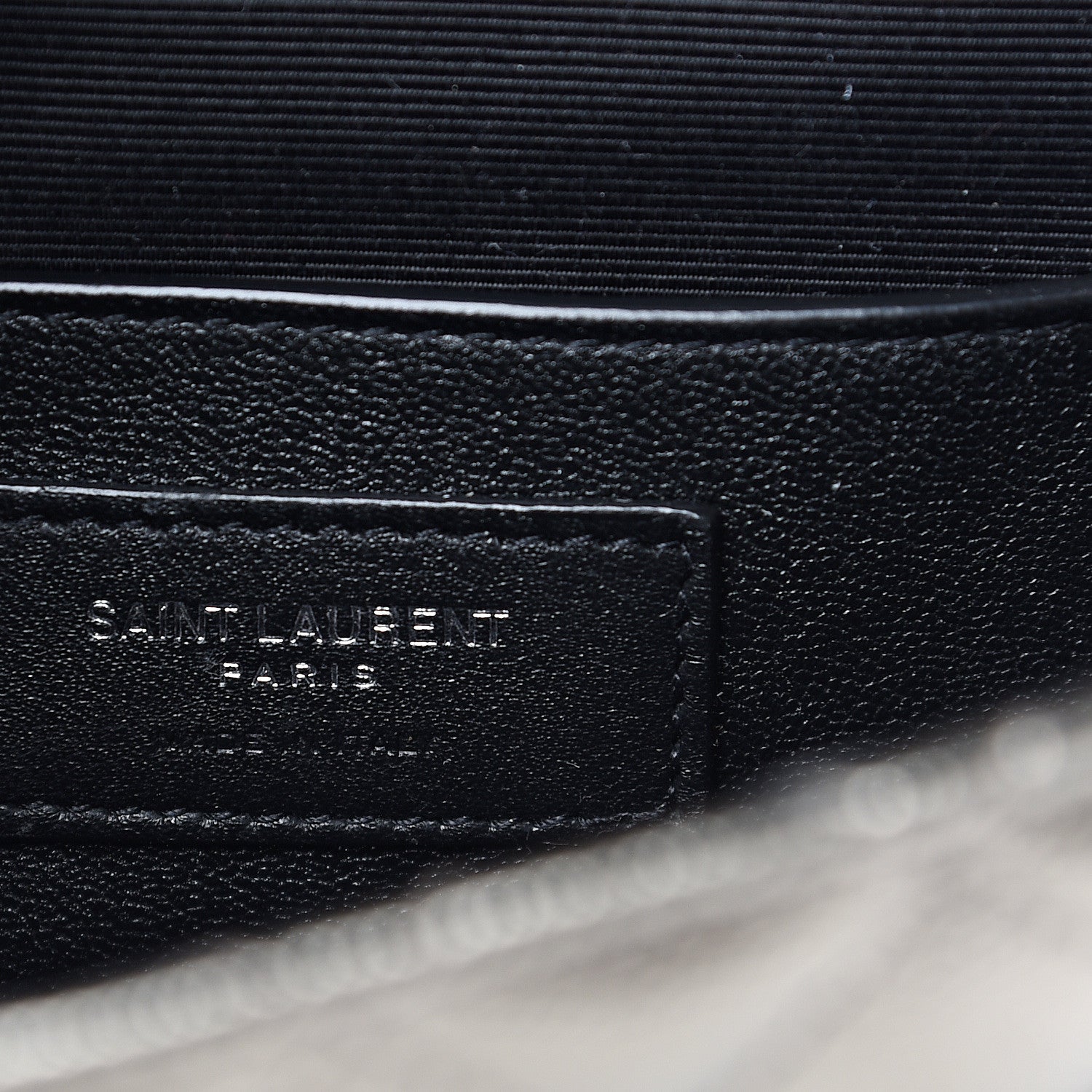 Saint Laurent Metallic Grain De Poudre Textured Mixed Matelasse Triquilt Small Monogram Satchel Piombo 5 of 7