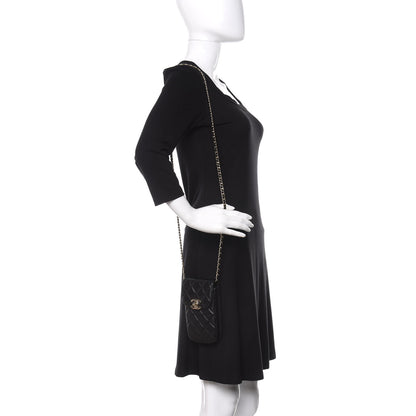 Chanel Lambskin Quilted CC Phone Holder Black 2 of 12