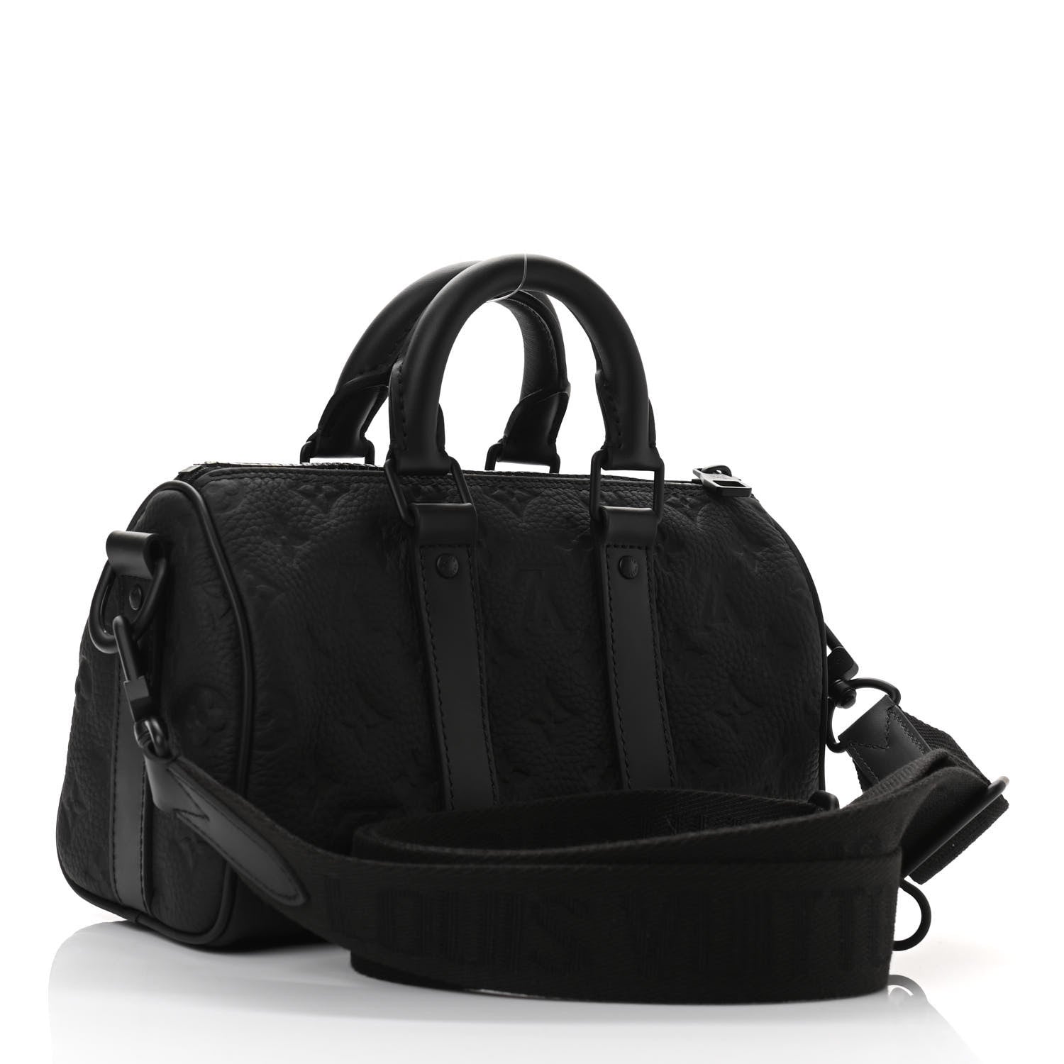 Louis Vuitton Monogram Taurillon Keepall Bandouliere 25 Black 3 of 10