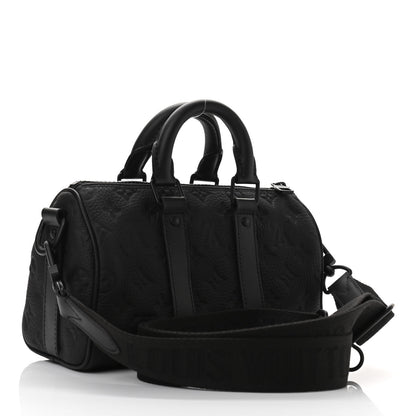 Louis Vuitton Monogram Taurillon Keepall Bandouliere 25 Black 3 of 10