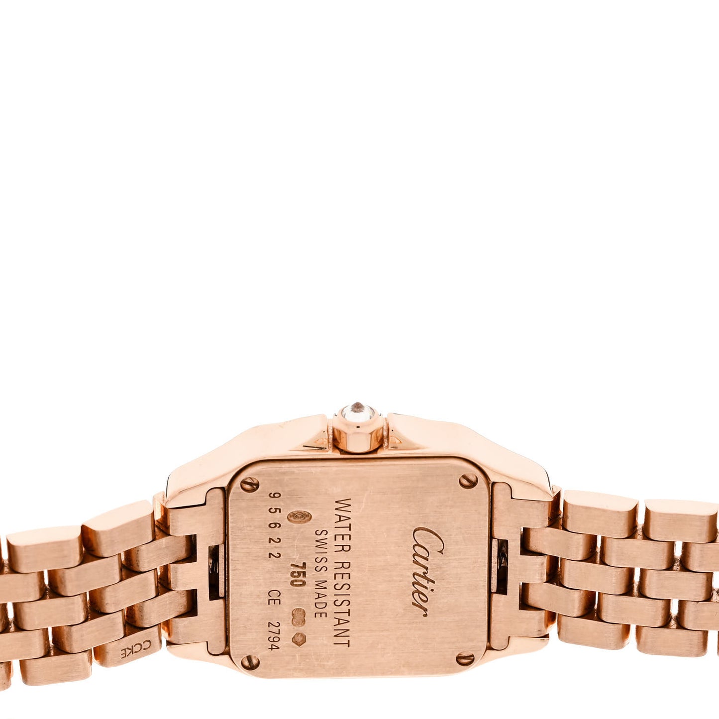 18K Pink Gold Diamond Bezel 20mm Santos Demoiselle Quartz Watch