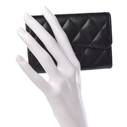 Chanel Caviar Quilted Flap Card Holder Black 2 of 9