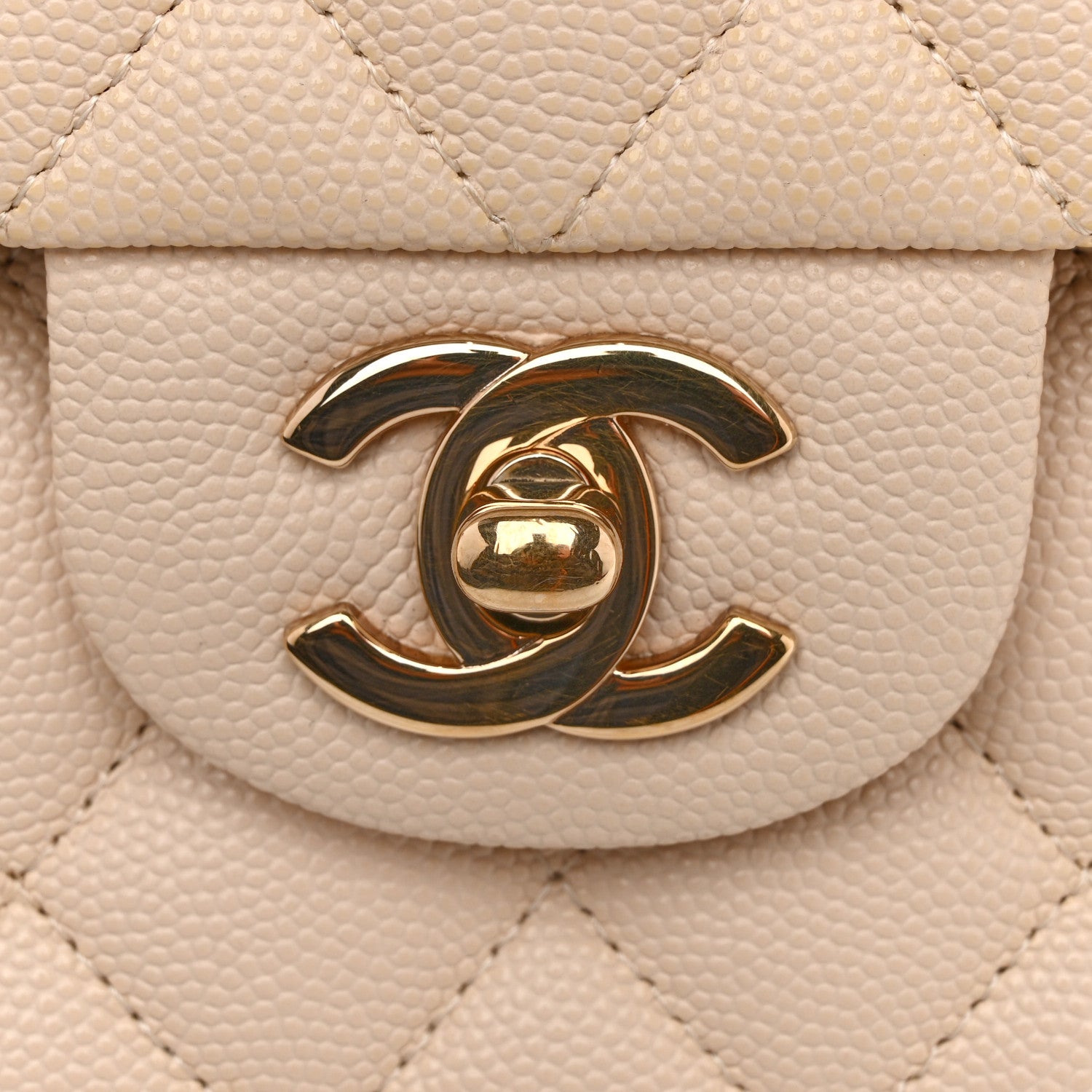 Chanel Caviar Quilted Medium Double Flap Light Beige 13 of 16