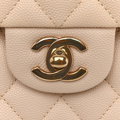 Chanel Caviar Quilted Medium Double Flap Light Beige 13 of 16