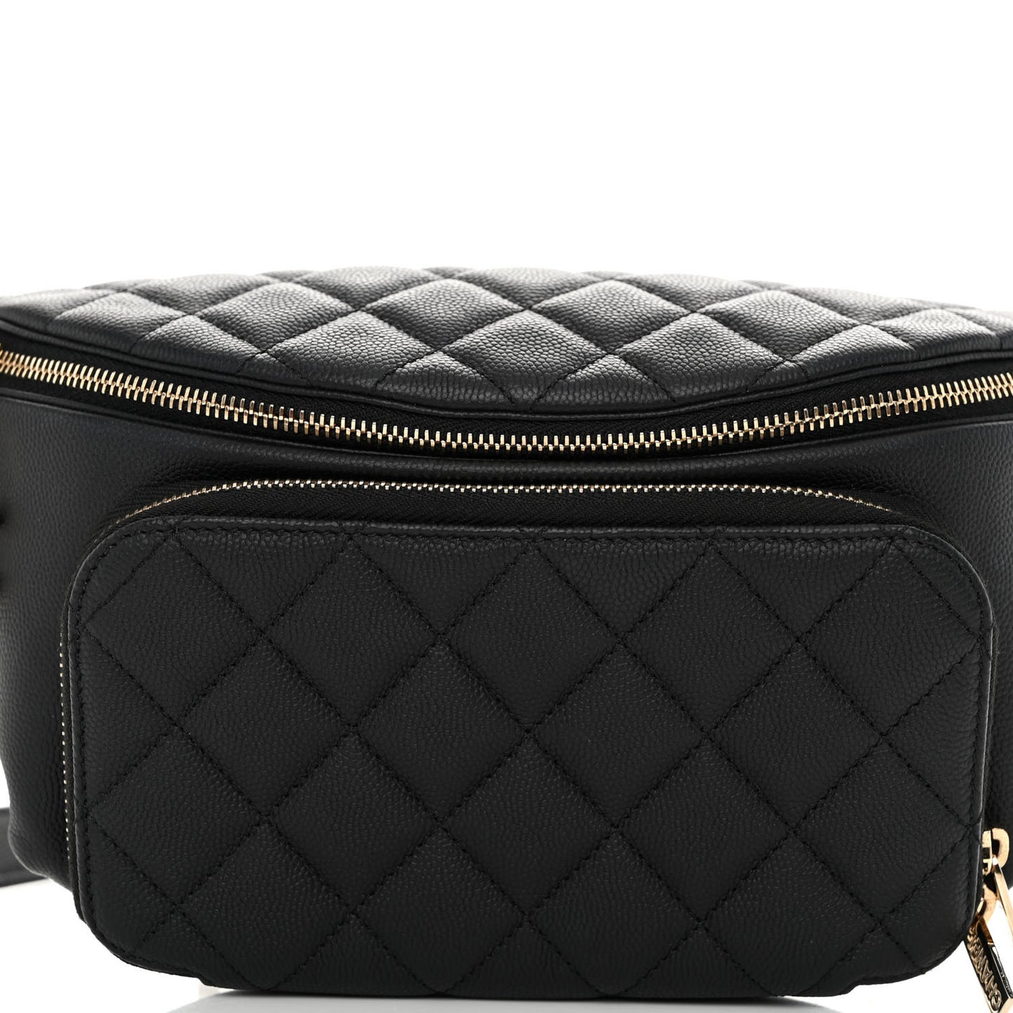 Caviar Quilted Business Affinity Waist Belt Bag Black