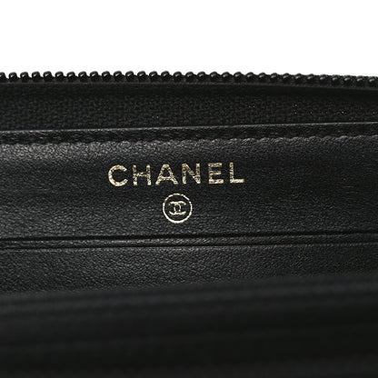 Chanel Caviar Quilted Small Boy Zip Around Wallet Black 6 of 8